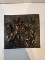 Bronzen Plaquette met Engeltjes, 19e Eeuw, Antiek en Kunst, Kunst | Beelden en Houtsnijwerken, Ophalen of Verzenden