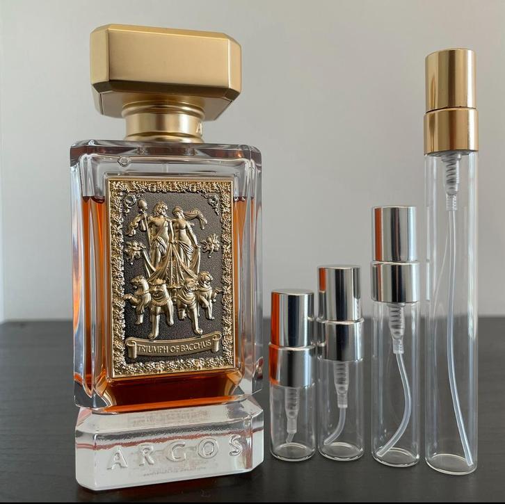 Argos Triumph of Bacchus Parfum Sample / Tester / Decant, Sieraden, Tassen en Uiterlijk, Uiterlijk | Parfum, Zo goed als nieuw