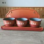 EMAILLE GEVLAMD/TERRACOTTA ZAND ZEEP EN SODA MET REKJE., Antiek en Kunst, Ophalen of Verzenden