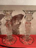 Antieke Kristallen Kandelaars - 25cm, Antiek en Kunst, Antiek | Glas en Kristal, Ophalen of Verzenden