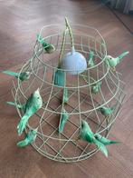 Mooie vogelkooi hanglamp met, Ophalen, Zo goed als nieuw, Metaal, Minder dan 50 cm