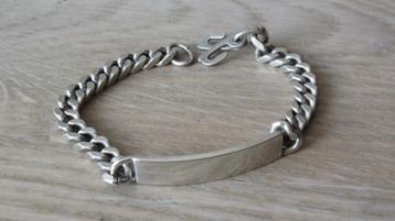 Zilveren heren schakel plaat armband / 28 gram beschikbaar voor biedingen