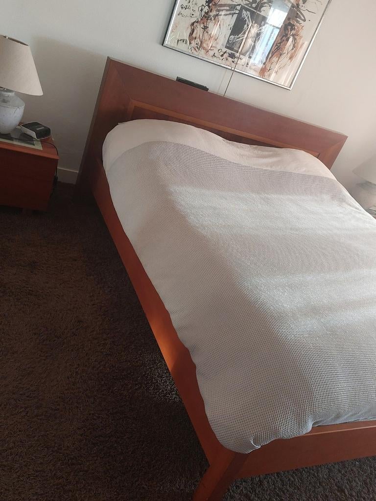 Mooi kersenhouten tweepersoonsbed met nachtkastjes, Huis en Inrichting, Slaapkamer | Bedden, Gebruikt, Bruin, Klassiek, Tweepersoons