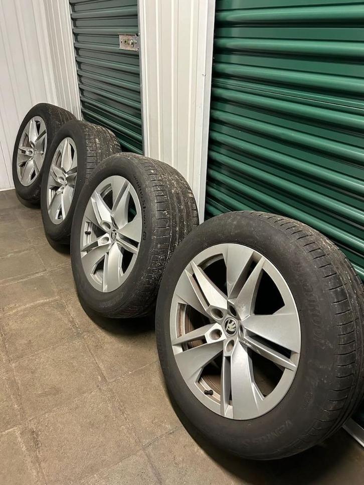 4 x Skoda Enyaq 19" Proteus (alu) met Hankook zomerbanden, Auto-onderdelen, Banden en Velgen, Banden en Velgen, Zomerbanden, 19 inch