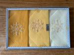 Vintage zakdoekjes dames zakdoek 100% katoen (nieuw) geel, Ophalen of Verzenden