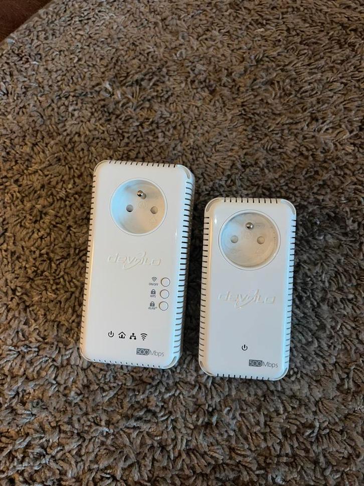 Devolo dLAN 500 AV Wireless+ –powerline + WiFi (2 adapters), Computers en Software, Powerlines, Zo goed als nieuw, Ophalen of Verzenden