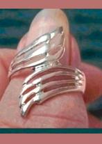 Zilveren ring vleugel maat 17, Sieraden, Tassen en Uiterlijk, Ringen, Nieuw, Ophalen of Verzenden, Zilver, Zilver