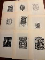 Mapje met 18 Vlaamse exlibris van Die Ghenootscap, Antiek en Kunst, Ophalen of Verzenden