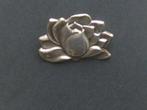 zilveren broche lotusbloem, Sieraden, Tassen en Uiterlijk, Broches, Verzenden, Minder dan 4 cm, Zo goed als nieuw, Zilver