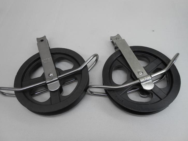 Grootschootblokken, enkelschijfs, 8 - 12 mm lijn, 2 stuks, Watersport en Boten, Accessoires en Onderhoud, Gebruikt, Lijn of Blok