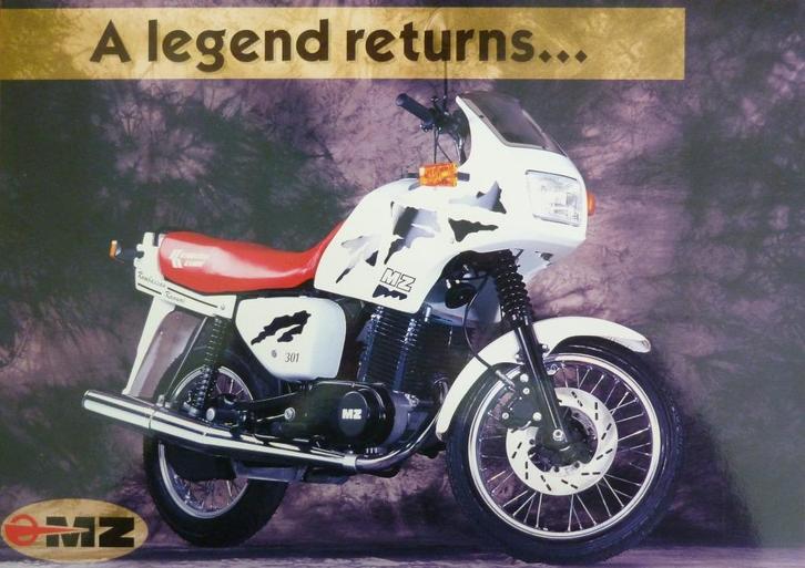Folder MZ 251/ 301 Fun A legends returns...1996, Motoren, Handleidingen en Instructieboekjes, Overige merken, Ophalen of Verzenden