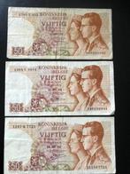 3 x 50 frank biljetten Belgie, Postzegels en Munten, Bankbiljetten | België, Setje, Ophalen of Verzenden