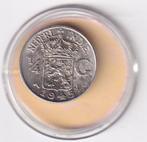 Nederlands Indie 1/4 Gulden 1945 PS Zeer Netjes, Verzenden, Zilver, 25 cent, Koningin Wilhelmina