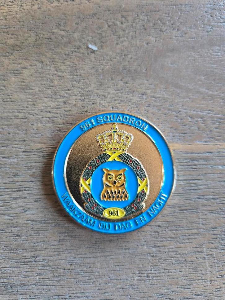 Luchtmacht Coin 25 Jaar 961 Squadron, Verzamelen, Militaria | Algemeen, Luchtmacht, Overige typen, Nederland, Ophalen of Verzenden