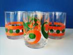 Retro glazen/Oranje groen, Glas of Glazen, Gebruikt, Ophalen of Verzenden