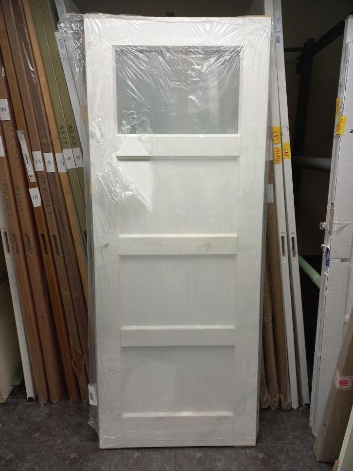 Nieuwe witte binnendeuren stomp, Doe-het-zelf en Verbouw, Deuren en Horren, Nieuw, Binnendeur, 200 tot 215 cm, Glas, Ophalen