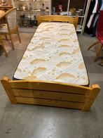 Een persoon bed met matras, Huis en Inrichting, Slaapkamer | Bedden, Ophalen, 90 cm, Eenpersoons, Wit