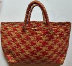 Trendy gekleurde rieten tas, Ophalen of Verzenden, Gebruikt, Rood, Handtas