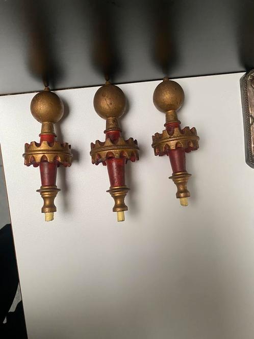 Unieke set antieke houten tollen spinnekopje kortstaart klok, Antiek en Kunst, Antiek | Klokken, Ophalen of Verzenden