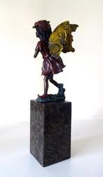Bronzen beeld van staande Flower Fairy elfje Milo 080-b, Antiek en Kunst, Ophalen of Verzenden, Brons