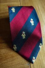 rood blauwe zijde stropdas met beertjes - Tiziana Cravatte, Met patroon, Tiziana Cravatte, Ophalen of Verzenden, Zo goed als nieuw