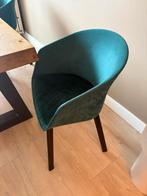 Velvet groene eetkamerstoelen, Huis en Inrichting, Stoelen, Ophalen of Verzenden, Gebruikt, Overige kleuren, Vier