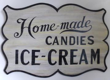 Groot houten paneel/bord/ antiek / ijssalon / Ice Cream Soda beschikbaar voor biedingen