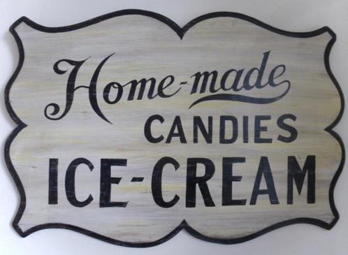 Groot houten paneel/bord/ antiek / ijssalon / Ice Cream Soda, Verzamelen, Merken en Reclamevoorwerpen, Nieuw, Reclamebord, Ophalen of Verzenden