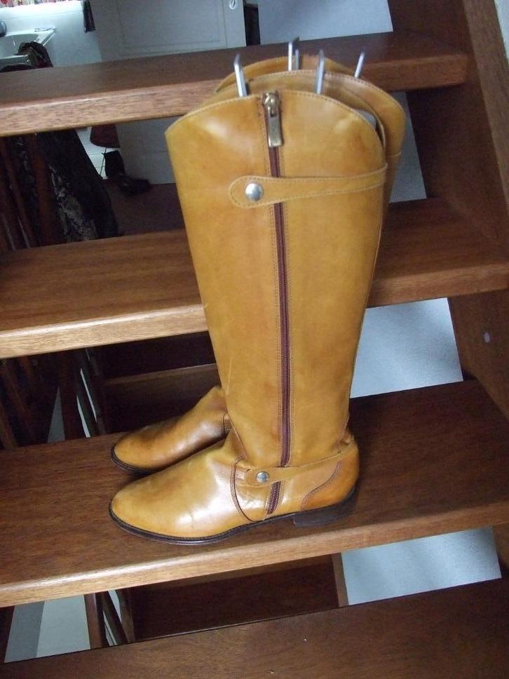 Zgan Voltan 1898 cognackleurige laarzen 39 1/2, Kleding | Dames, Schoenen, Zo goed als nieuw, Hoge laarzen, Bruin, Ophalen of Verzenden