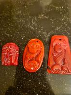 3 bloedkoraal hangers, Verzenden, Overige materialen, Ketting