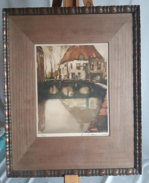 Julien van Santen (1893-1936) - De Brug - 1920, Antiek en Kunst, Kunst | Etsen en Gravures, Ophalen of Verzenden
