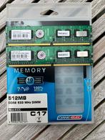 2x Dane-Elec 512MB PC2-4200 240Pin DIMM, Ophalen of Verzenden, Zo goed als nieuw, DDR2, Desktop