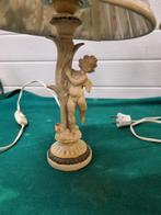 tafellampen met engel en gebloemde kapjes vintage, Huis en Inrichting, Lampen | Tafellampen, Ophalen of Verzenden, 'T Olde Gre-j