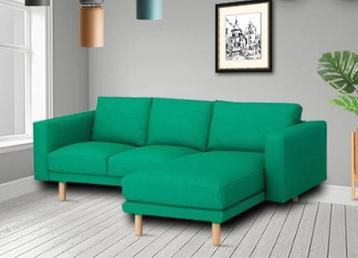 Ikea Norsborg 3-zitsbank met chaise longue L-vorm edam groen beschikbaar voor biedingen