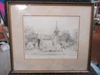 Ets, marcel jacque 1950, kleine kapel,  barbizon 1949, Antiek en Kunst, Ophalen of Verzenden