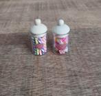 2 GLAZEN SNOEPPOTTEN VOOR POPPENHUIS 1:12, Ophalen of Verzenden, Nieuw, Poppenhuis