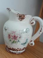 Mooie kan kruik  bloemen.., Huis en Inrichting, Woonaccessoires | Vazen, Overige kleuren, Aardewerk of Porselein, Ophalen of Verzenden