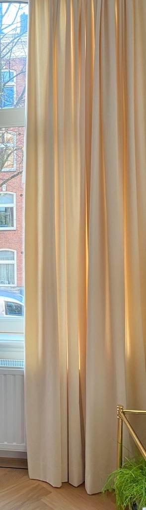 Hema Velours Gordijnen Creme, Huis en Inrichting, Stoffering | Gordijnen en Lamellen, Gebruikt, 200 cm of meer, Crème, Ophalen of Verzenden