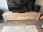 Massief Eiken TV Dressoir, Huis en Inrichting, Kasten | Dressoirs, Ophalen, Gebruikt, 150 tot 200 cm, Eikenhout