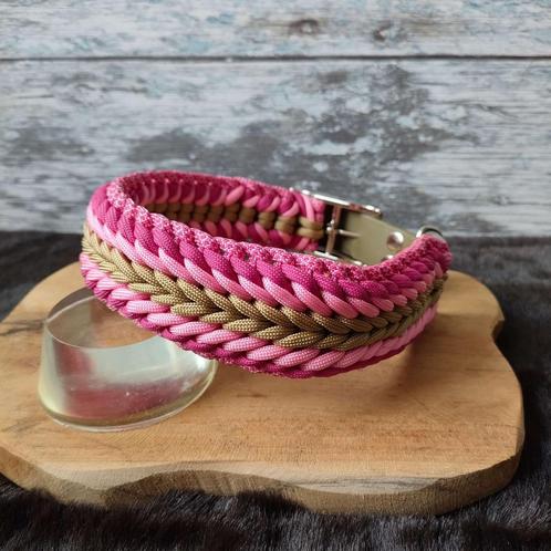 Halsband Shining roze 43-47cm, Dieren en Toebehoren, Hondenhalsbanden en Penningen, Nieuw, Handgemaakt, Ophalen of Verzenden