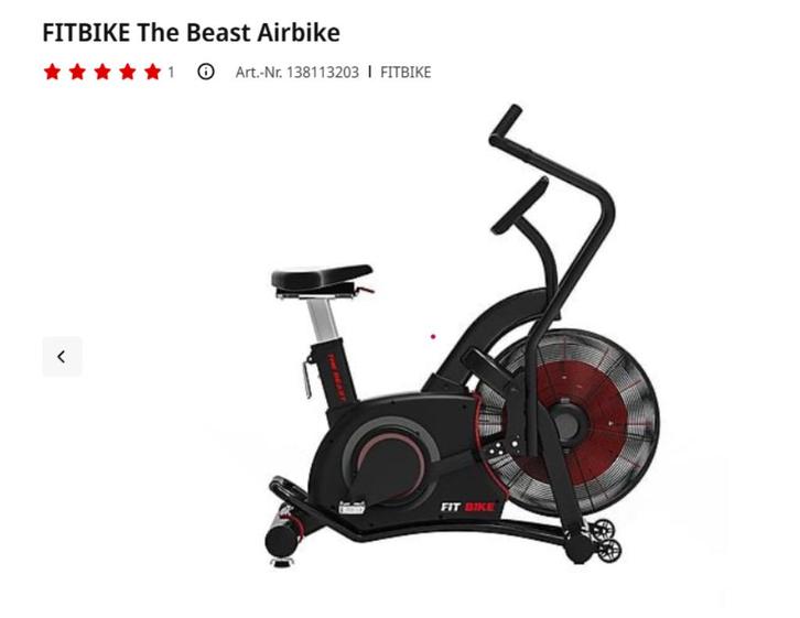 Airbike the Beast, Sport en Fitness, Fitnessapparatuur, Zo goed als nieuw, Airbike, Armen, Benen, Borst, Buik, Rug, Ophalen