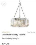 EICHHOLTZ Chandelier 'Infinity' - Nickel, Huis en Inrichting, Ophalen, Zo goed als nieuw, Glas, Eichholtz Chandelier