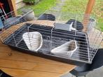 Konijnenkooi binnen, met hooiruif en twee 'wc-hoekjes, Kooi, Gebruikt, Hamster, 75 tot 110 cm