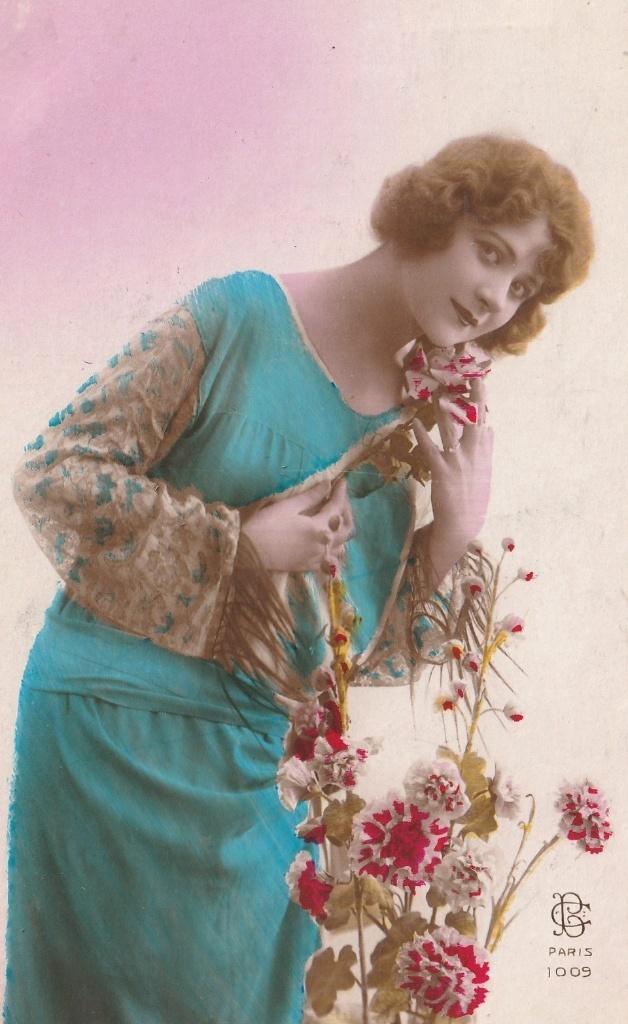 MEISJE JURK  UIT 1926 ZEER MOOIE OUDE KAART KJ716, Verzamelen, Ansichtkaarten | Themakaarten, Gelopen, 1920 tot 1940, Overige thema's