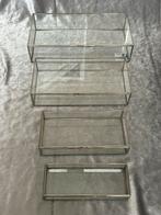Set van 4 vitrine kistjes met zilverkleurig messing, Ophalen of Verzenden