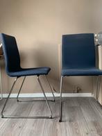 Stoelen LILLÅNÄS  Verchroomd - Donker Blauw 2x, Huis en Inrichting, Stoelen, Ophalen, Zo goed als nieuw, Blauw, Twee
