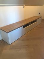 Besta tv meubel met eiken houten blad, Ophalen, Gebruikt, Eikenhout, 200 cm of meer