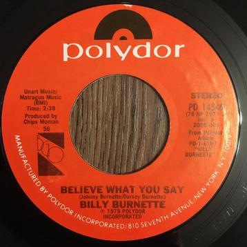 Single Billy Burnette – Believe What You Say (Rockabilly)