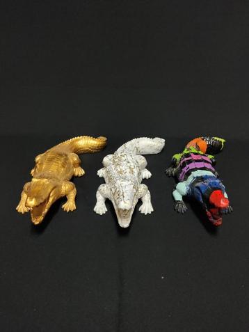Krokodil Krokodillen diverse Varianten. Splash goud paintart