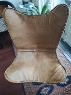Vintage cognac lederen loungestoel vlinderstoel, Ophalen, Bruin, Nieuw, Eén